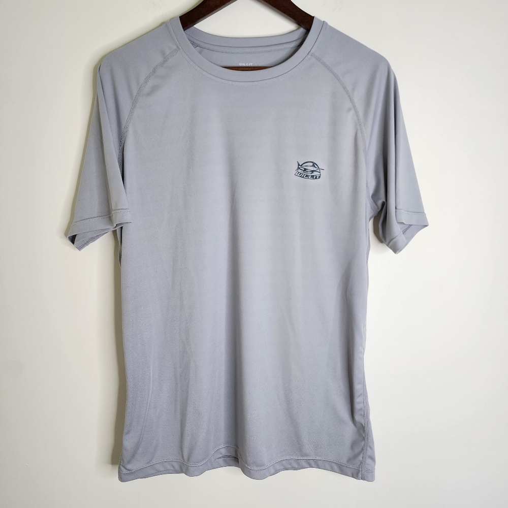 Mens Willit Gray Short Sleeve Summer Swim Shirt Size Medium